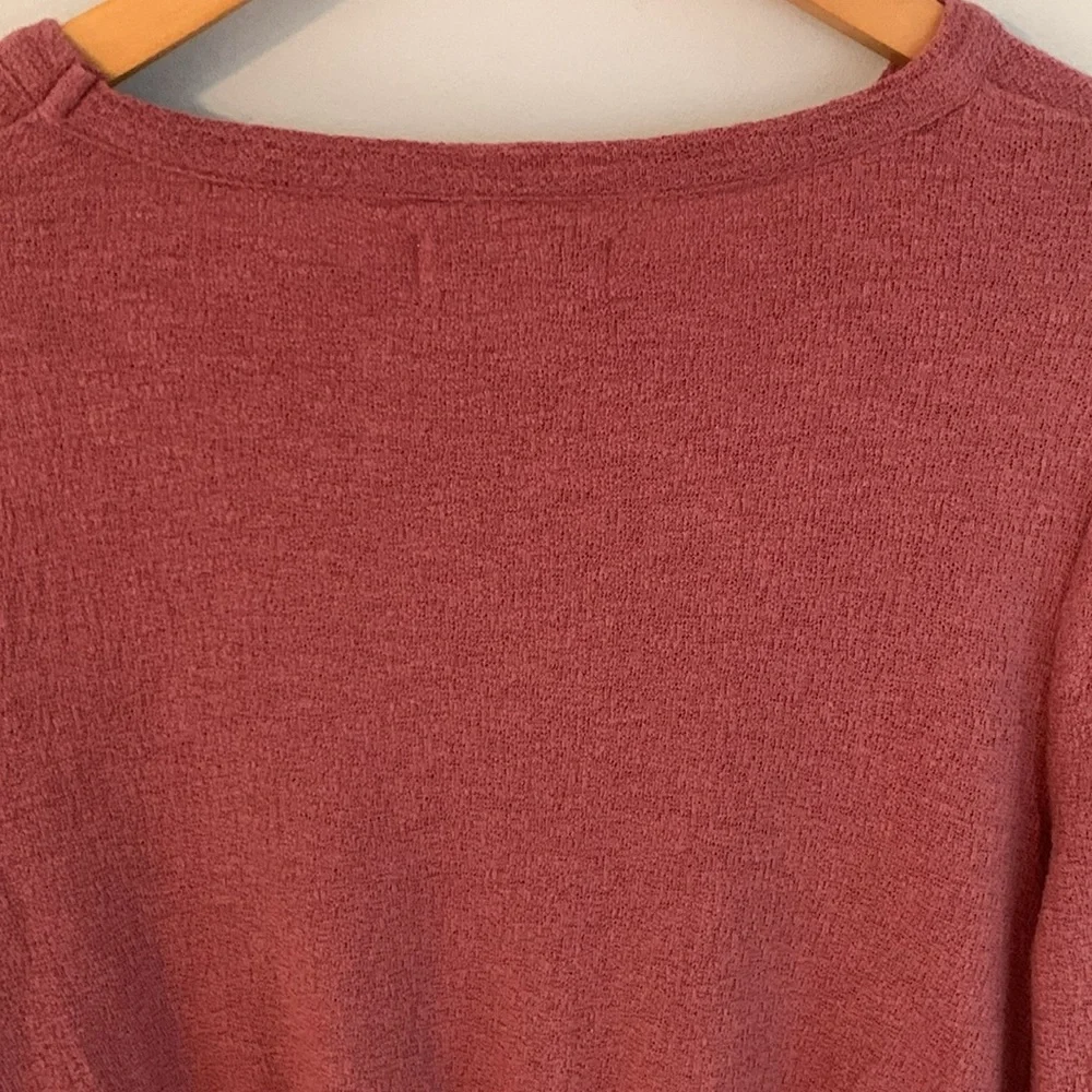 Madewell Texture & Thread Smocked Bell Sleeve Top Size Medium Autumn Berry